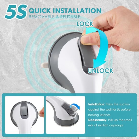 Yeonmi Shower Foot Rest, Shower Stool with Powerful Suction - Picture 6 of 7